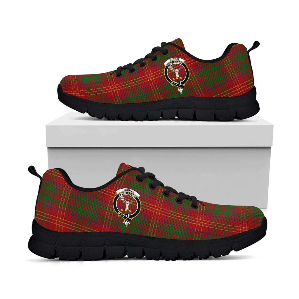 Burns Tartan Sneakers with Family Crest - Tartan Vibes Clothing