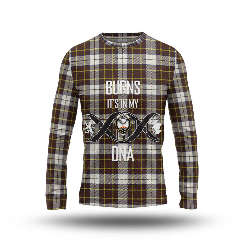 Burns Battalion Weathered Tartan Long Sleeve T-Shirt with Family Crest DNA In Me Style Unisex - Tartanvibesclothing Shop