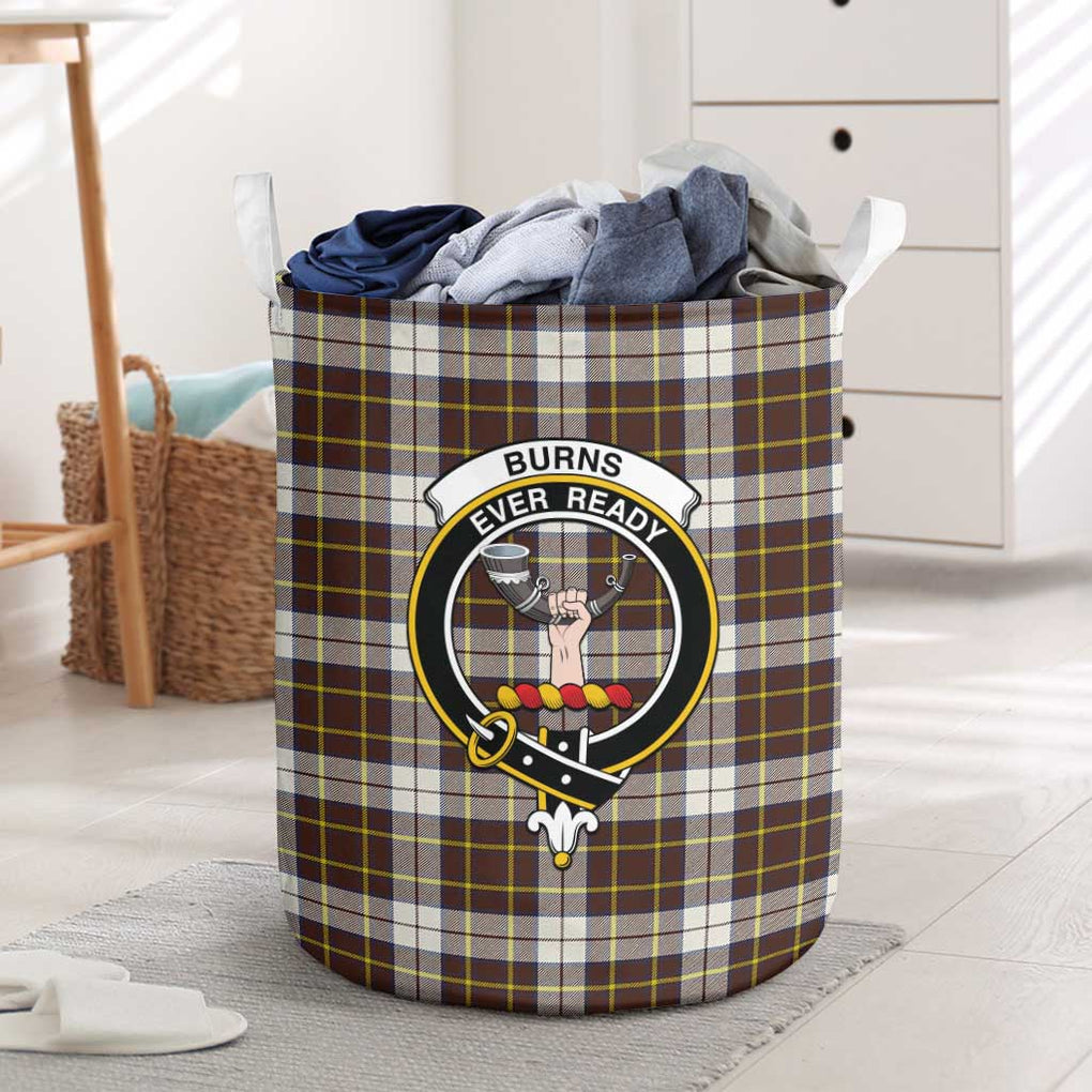 Burns Battalion Weathered Tartan Laundry Basket with Family Crest One Size - Tartanvibesclothing Shop