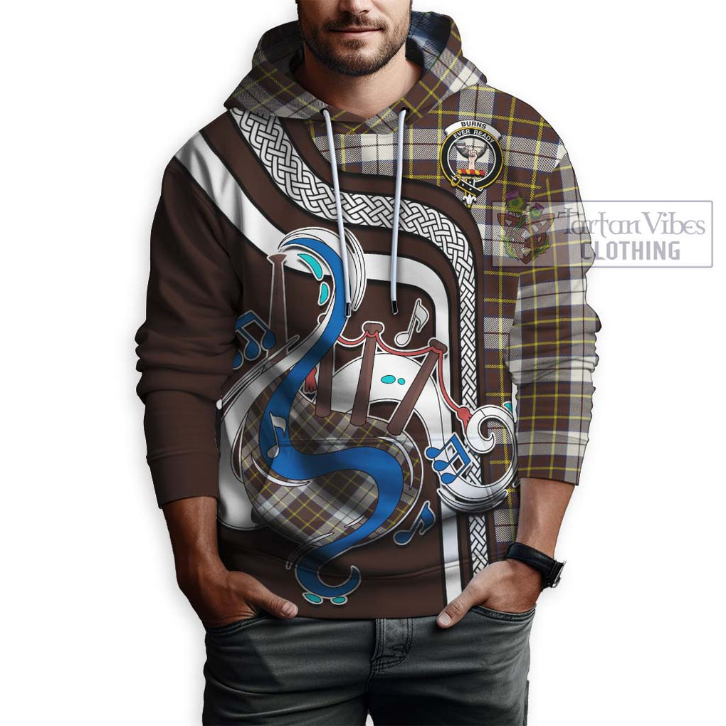 Burns Battalion Weathered Tartan Hoodie with Epic Bagpipe Style Zip Hoodie - Tartanvibesclothing Shop