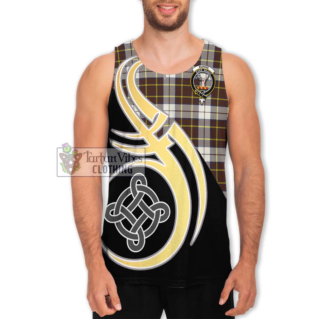 Burns Battalion Weathered Tartan Men's Tank Top with Family Crest and Celtic Symbol Style Men - Tartan Vibes Clothing