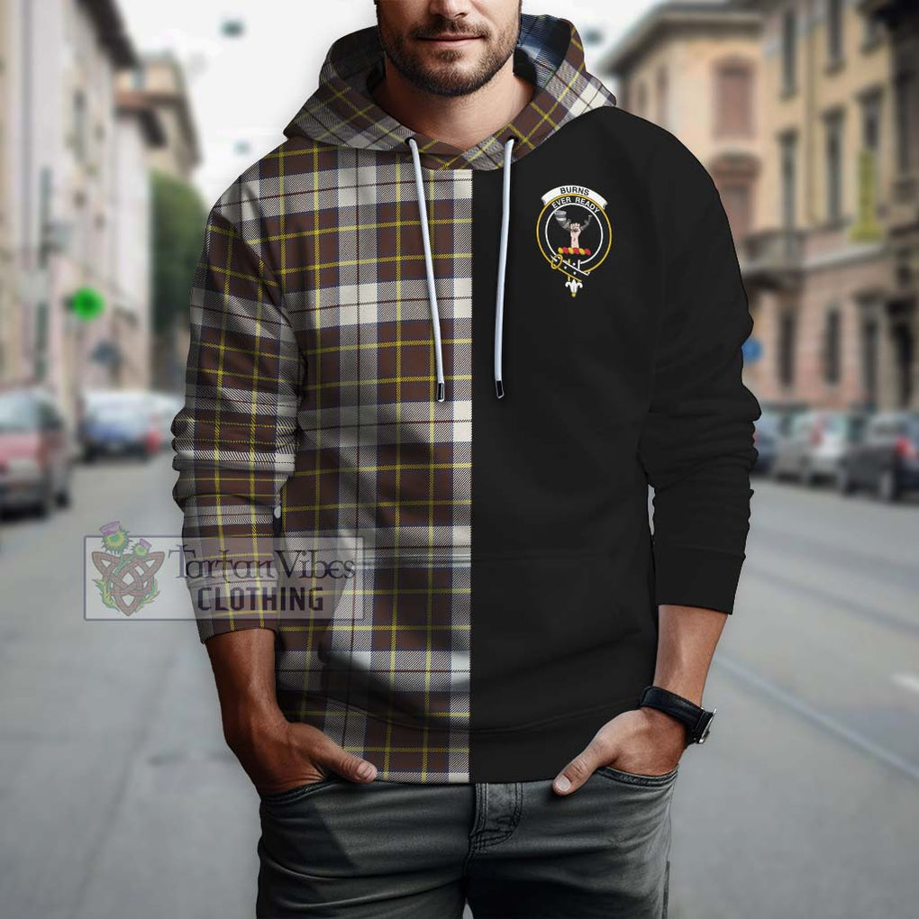 Burns Battalion Weathered Tartan Hoodie with Family Crest and Half Of Me Style Zip Hoodie - Tartanvibesclothing Shop