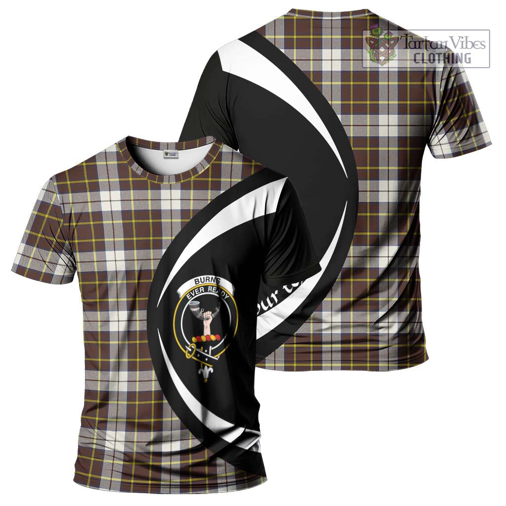 Tartan Vibes Clothing Burns Battalion Weathered Tartan T-Shirt with Family Crest Circle Style