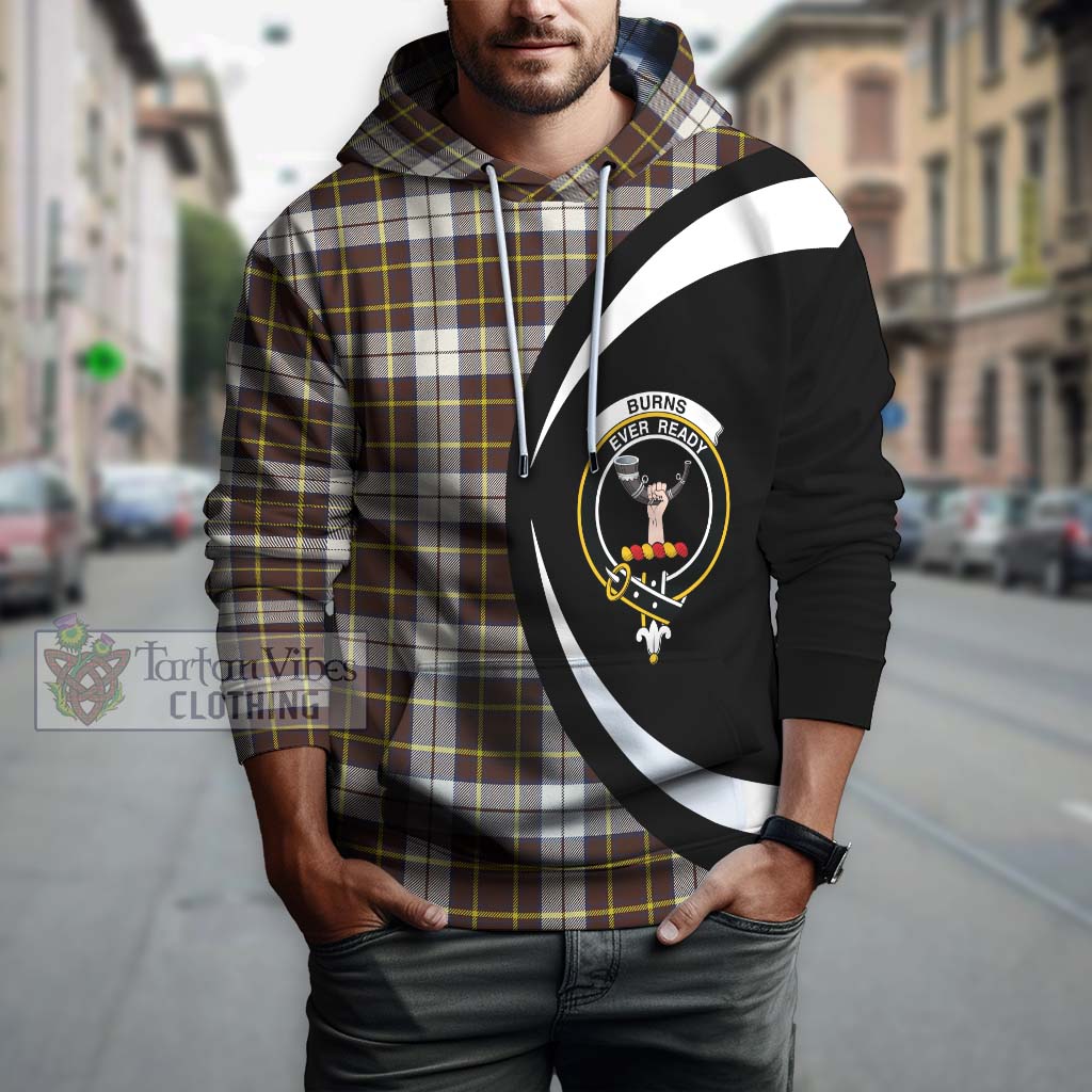 Tartan Vibes Clothing Burns Battalion Weathered Tartan Hoodie with Family Crest Circle Style