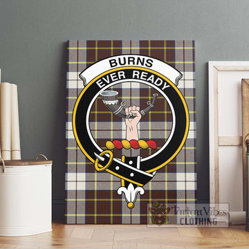 Burns Battalion Weathered Tartan Canvas Print Wall Art with Family Crest