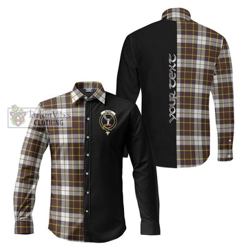 Burns Battalion Weathered Tartan Long Sleeve Button Shirt with Family Crest and Half Of Me Style