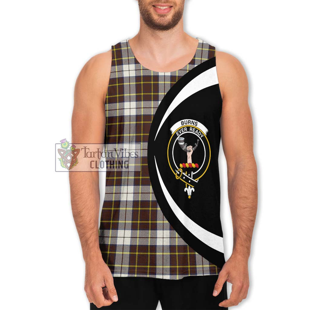 Burns Battalion Weathered Tartan Men's Tank Top with Family Crest Circle Style Men - Tartan Vibes Clothing