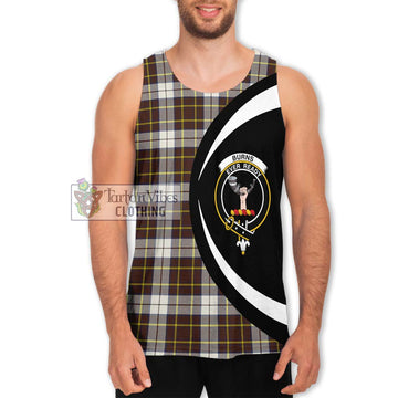 Burns Battalion Weathered Tartan Men's Tank Top with Family Crest Circle Style