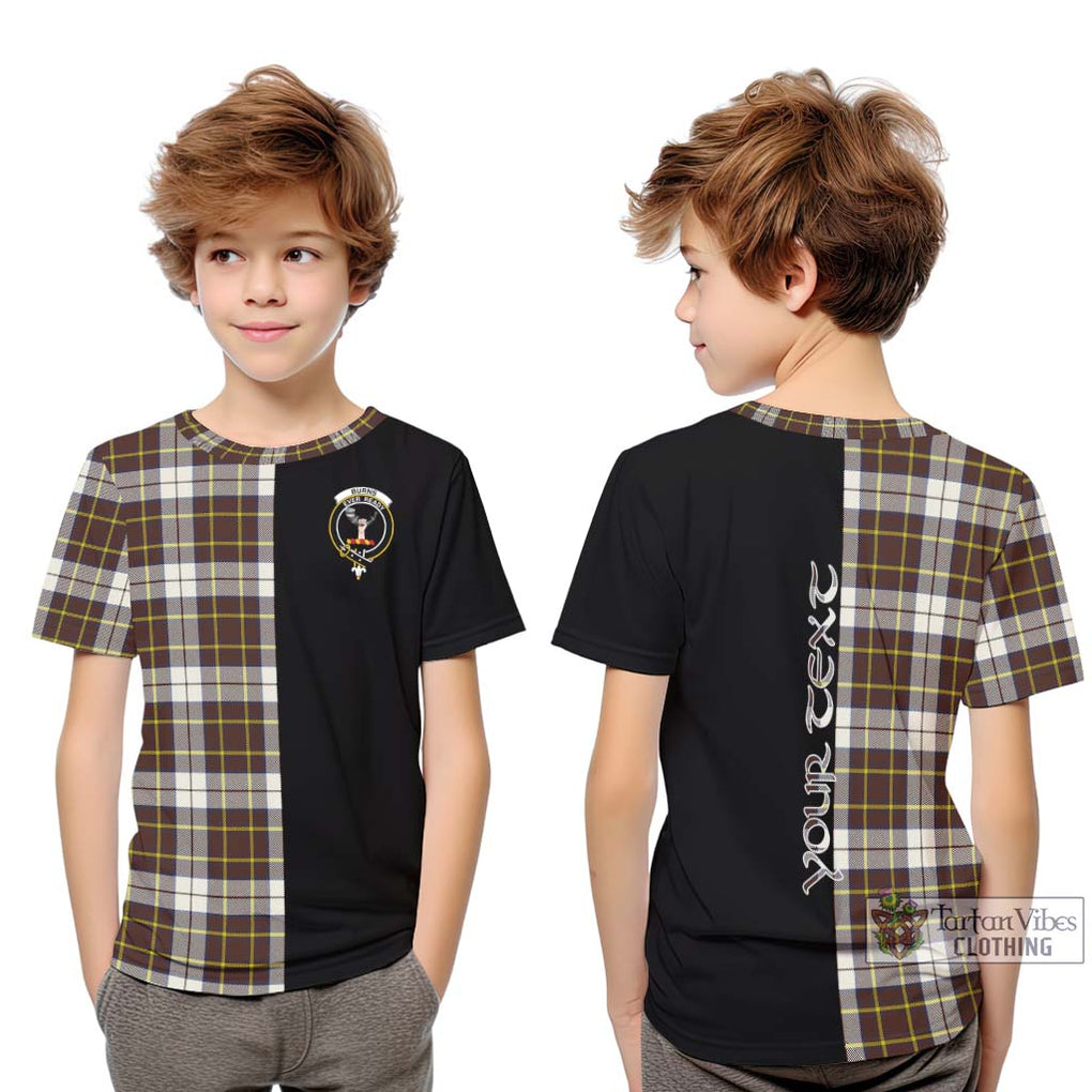 Burns Battalion Weathered Tartan Kid T-Shirt with Family Crest and Half Of Me Style Youth XL Size14 - Tartanvibesclothing Shop