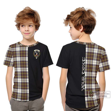 Burns Battalion Weathered Tartan Kid T-Shirt with Family Crest and Half Of Me Style