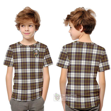 Burns Battalion Weathered Tartan Kid T-Shirt with Family Crest