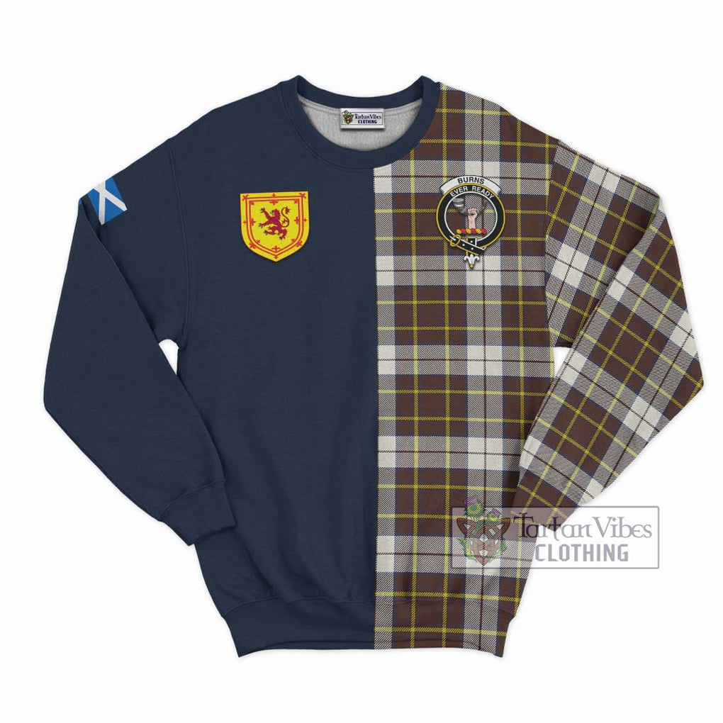 Tartan Vibes Clothing Burns Battalion Weathered Tartan Sweatshirt with Scottish Lion Royal Arm Half Style