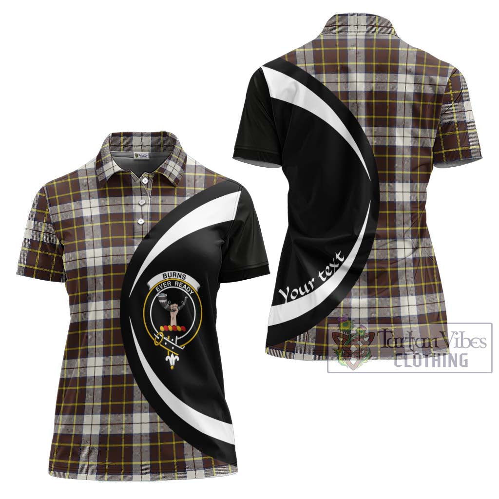 Burns Battalion Weathered Tartan Women's Polo Shirt with Family Crest Circle Style Women - Tartan Vibes Clothing