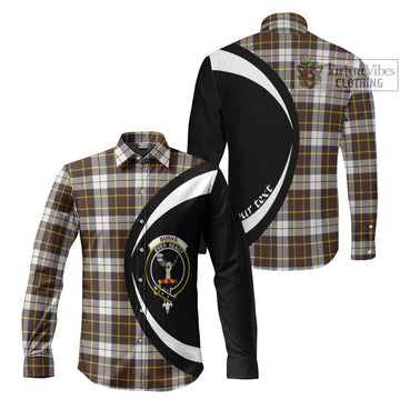 Burns Battalion Weathered Tartan Long Sleeve Button Up with Family Crest Circle Style