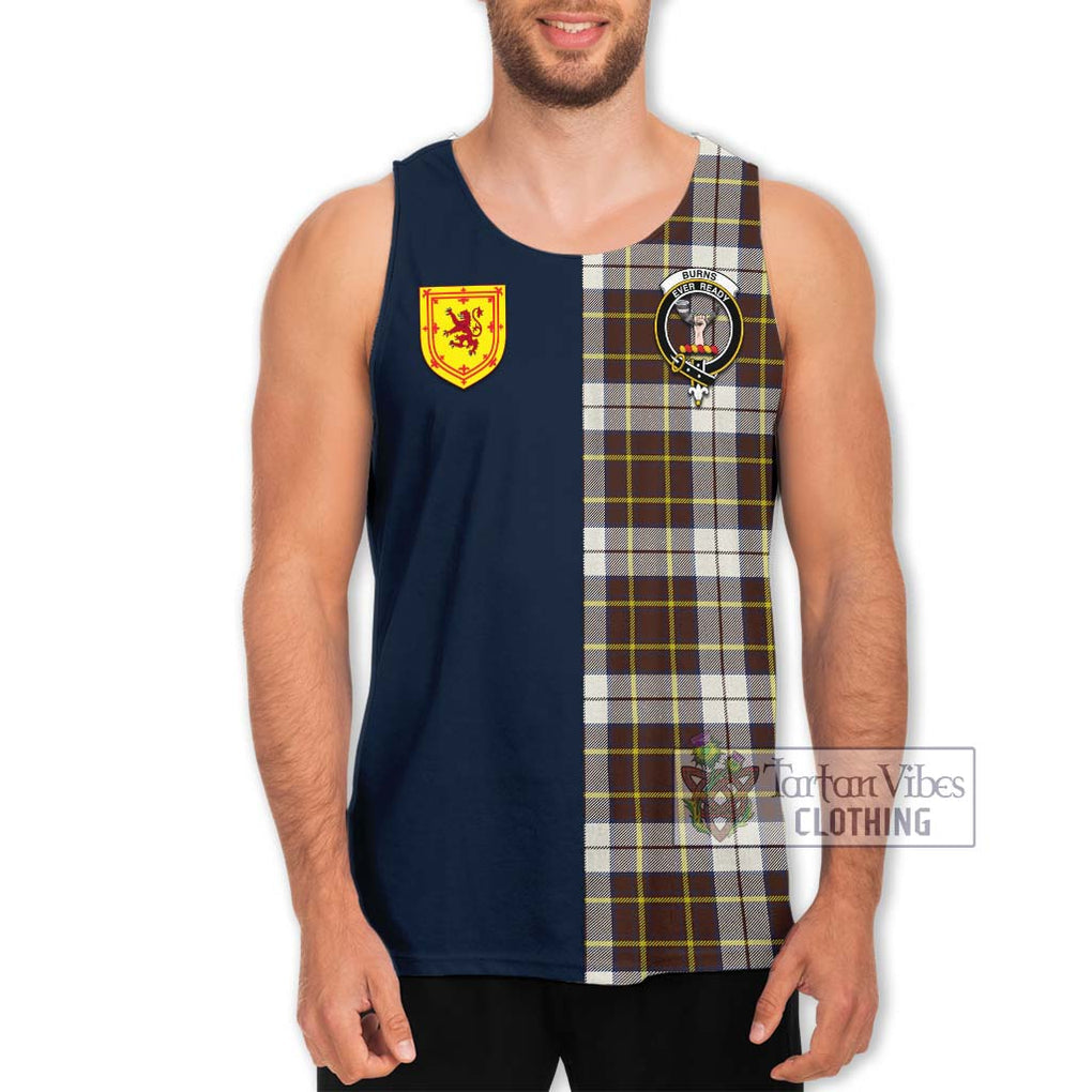 Tartan Vibes Clothing Burns Battalion Weathered Tartan Men's Tank Top with Scottish Lion Royal Arm Half Style