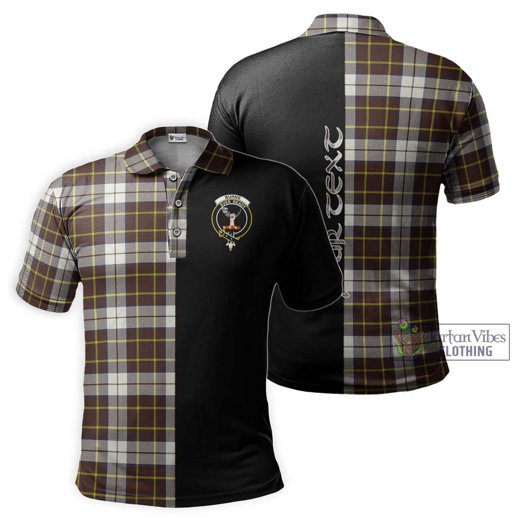 Burns Battalion Weathered Tartan Polo Shirt with Family Crest and Half Of Me Style Kid - Tartanvibesclothing Shop