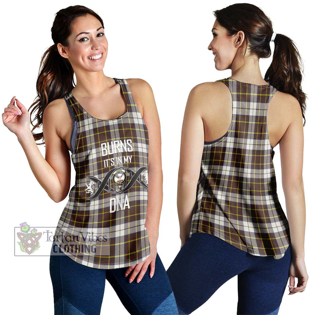 Burns Battalion Weathered Tartan Women's Racerback Tanks with Family Crest DNA In Me Style 4XL - Tartanvibesclothing Shop