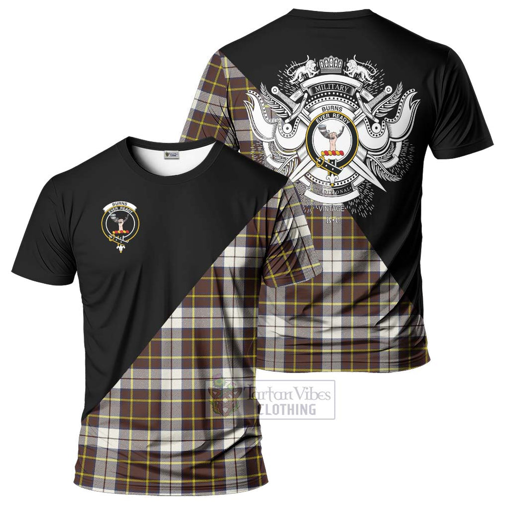 Burns Battalion Weathered Tartan T-Shirt with Family Crest and Military Logo Style Kid's Shirt - Tartanvibesclothing Shop