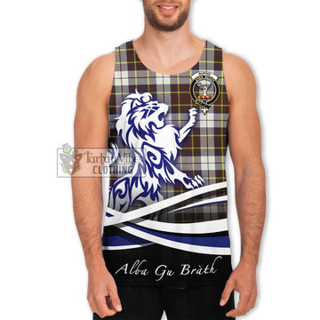 Burns Battalion Weathered Tartan Men's Tank Top with Alba Gu Brath Regal Lion Emblem