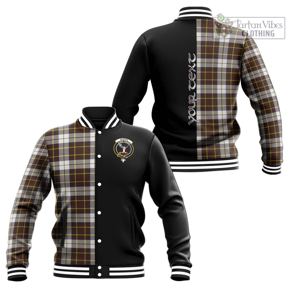 Burns Battalion Weathered Tartan Baseball Jacket with Family Crest and Half Of Me Style Unisex - Tartanvibesclothing Shop