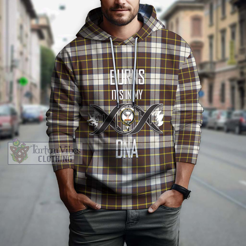 Burns Battalion Weathered Tartan Hoodie with Family Crest DNA In Me Style Pullover Hoodie - Tartanvibesclothing Shop