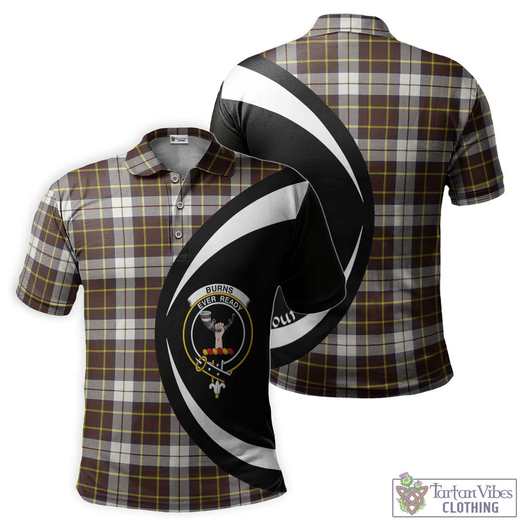 Burns Battalion Weathered Tartan Men's Polo Shirt with Family Crest Circle Style Kid - Tartan Vibes Clothing