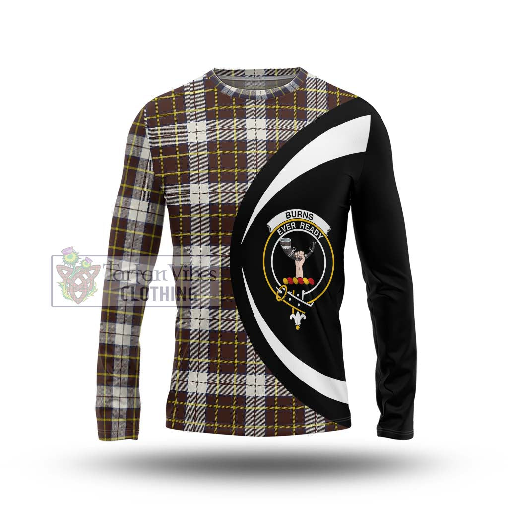 Burns Battalion Weathered Tartan Long Sleeve T-Shirt with Family Crest Circle Style Unisex - Tartan Vibes Clothing