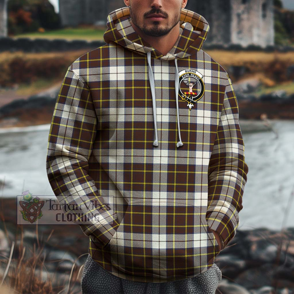 Burns Battalion Weathered Tartan Cotton Hoodie with Family Crest Pullover Hoodie XS - Tartan Vibes Clothing