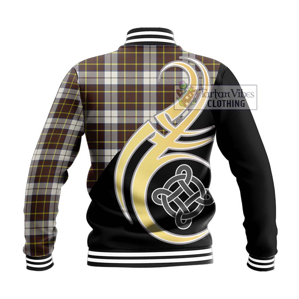 Burns Battalion Weathered Tartan Baseball Jacket with Family Crest and Celtic Symbol Style - Tartan Vibes Clothing