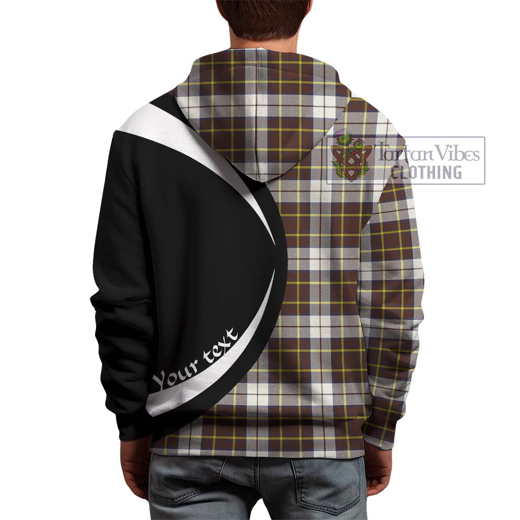 Tartan Vibes Clothing Burns Battalion Weathered Tartan Hoodie with Family Crest Circle Style