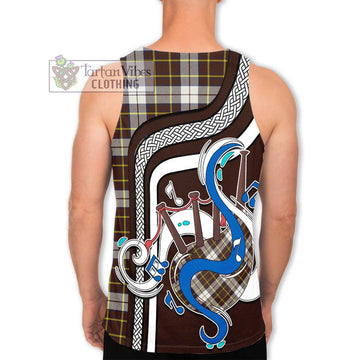 Burns Battalion Weathered Tartan Men's Tank Top with Epic Bagpipe Style