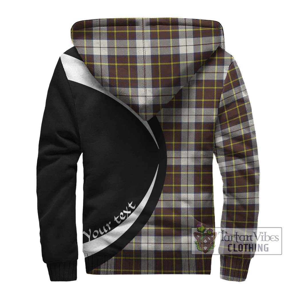 Burns Battalion Weathered Tartan Sherpa Hoodie with Family Crest Circle Style - Tartan Vibes Clothing