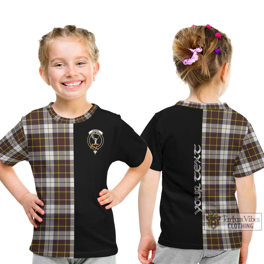 Burns Battalion Weathered Tartan Kid T-Shirt with Family Crest and Half Of Me Style - Tartanvibesclothing Shop