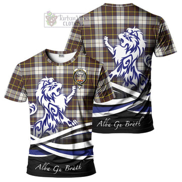 Burns Battalion Weathered Tartan Cotton T-shirt with Alba Gu Brath Regal Lion Emblem