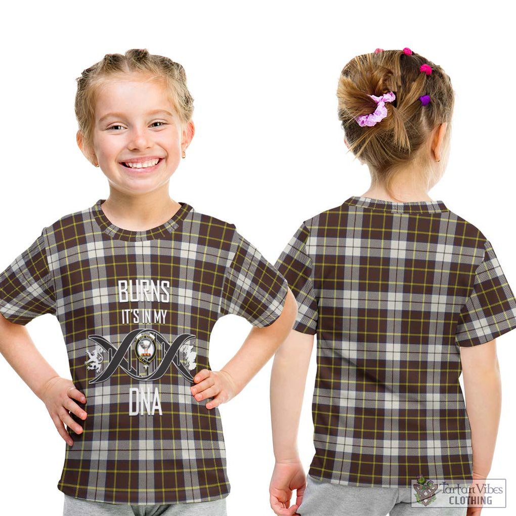 Burns Battalion Weathered Tartan Kid T-Shirt with Family Crest DNA In Me Style - Tartanvibesclothing Shop