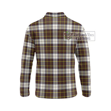 Burns Battalion Weathered Tartan Long Sleeve Polo Shirt with Family Crest DNA In Me Style