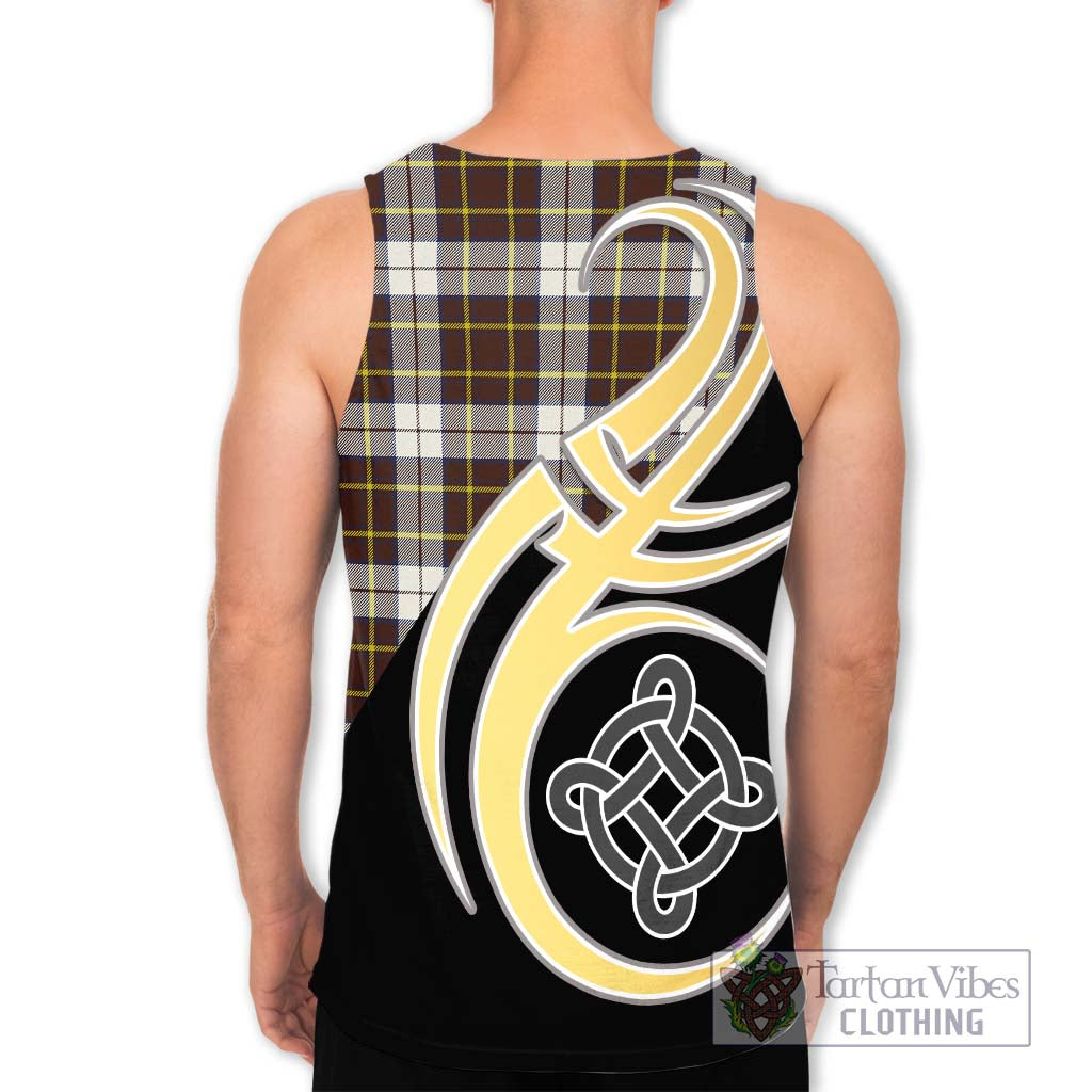 Burns Battalion Weathered Tartan Men's Tank Top with Family Crest and Celtic Symbol Style - Tartan Vibes Clothing