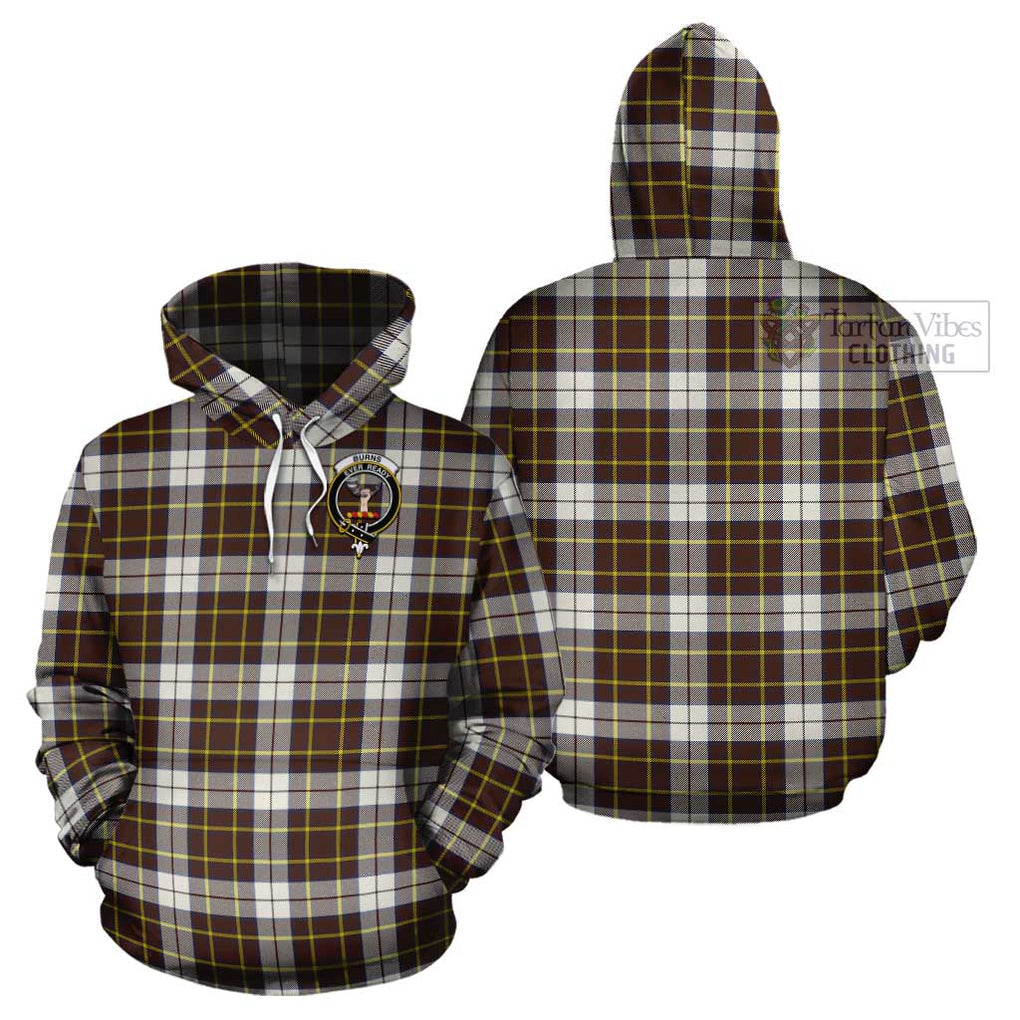 Burns Battalion Weathered Tartan Cotton Hoodie with Family Crest Pullover Hoodie - Tartan Vibes Clothing