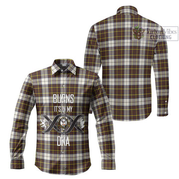 Burns Battalion Weathered Tartan Long Sleeve Button Shirt with Family Crest DNA In Me Style