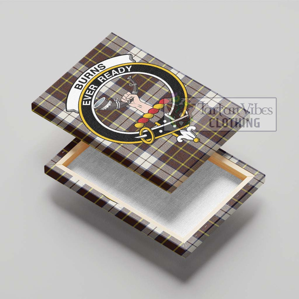 Burns Battalion Weathered Tartan Canvas Print Wall Art with Family Crest - Tartan Vibes Clothing