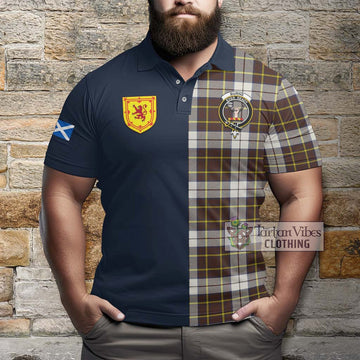 Burns Battalion Weathered Tartan Polo Shirt Alba with Scottish Lion Royal Arm Half Style