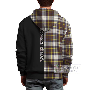 Burns Battalion Weathered Tartan Hoodie with Family Crest and Half Of Me Style