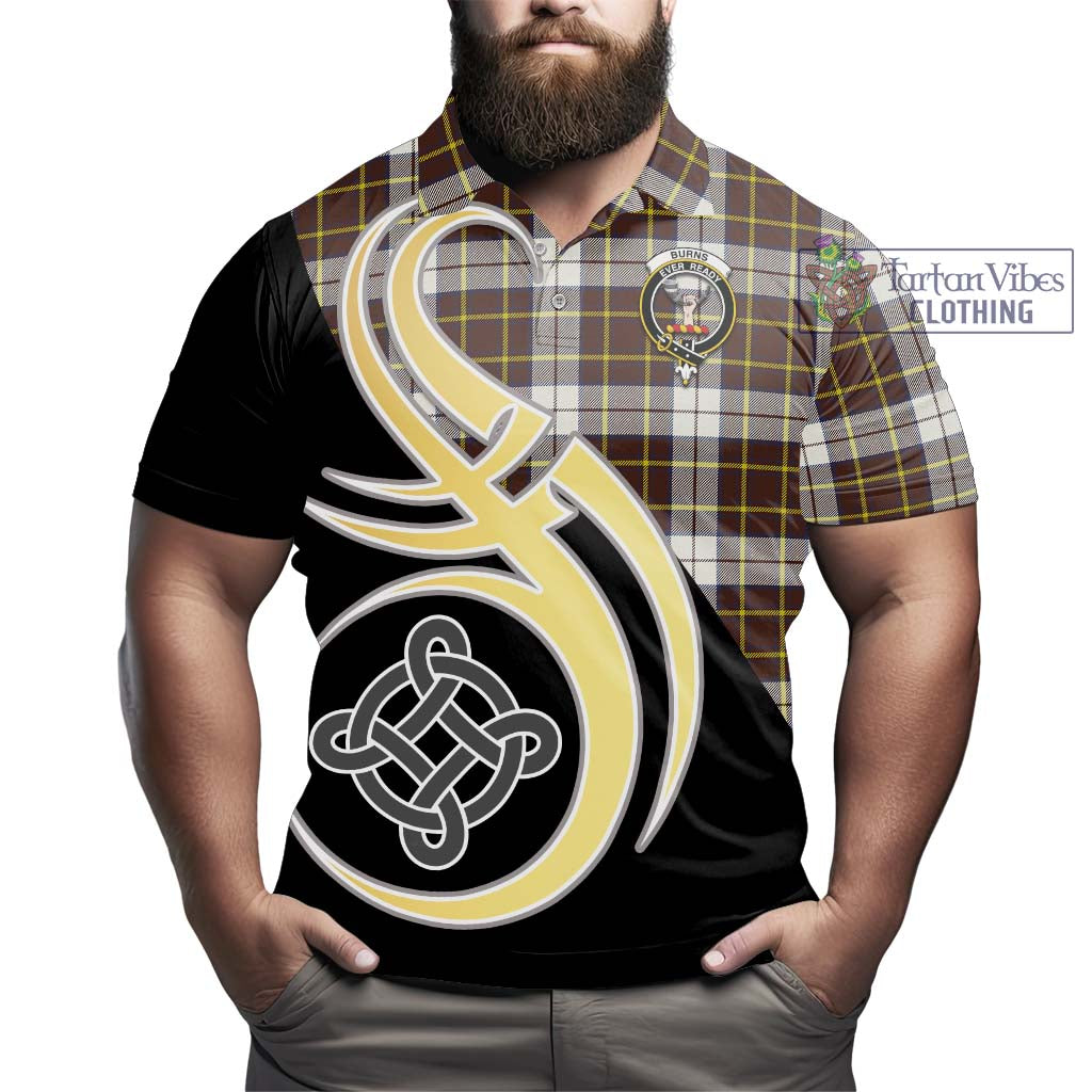 Burns Battalion Weathered Tartan Polo Shirt with Family Crest and Celtic Symbol Style - Tartan Vibes Clothing