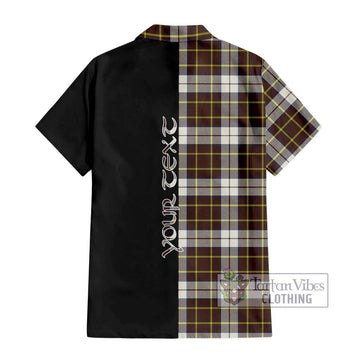 Burns Battalion Weathered Tartan Short Sleeve Button Shirt with Family Crest and Half Of Me Style