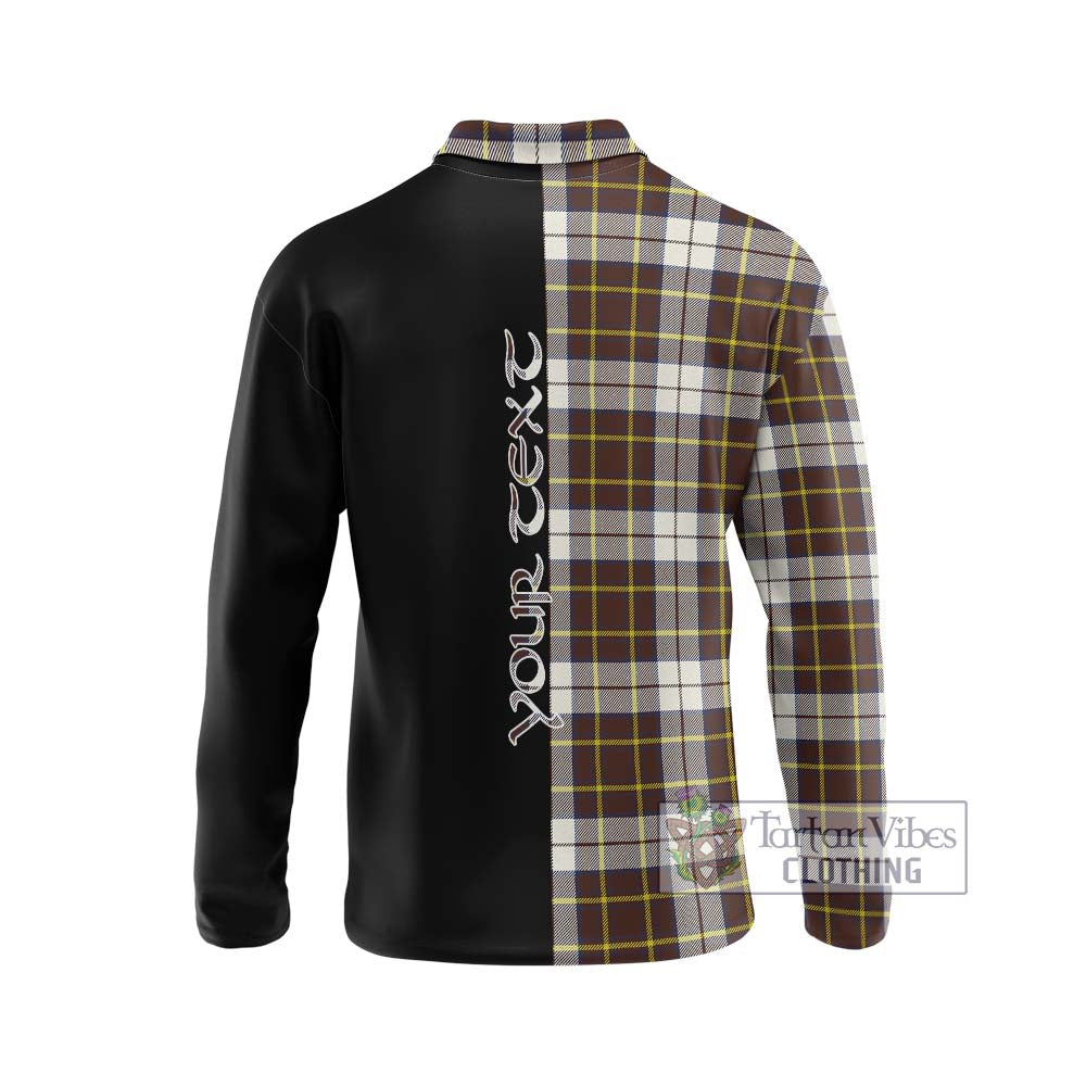 Burns Battalion Weathered Tartan Long Sleeve Polo Shirt with Family Crest and Half Of Me Style - Tartanvibesclothing Shop