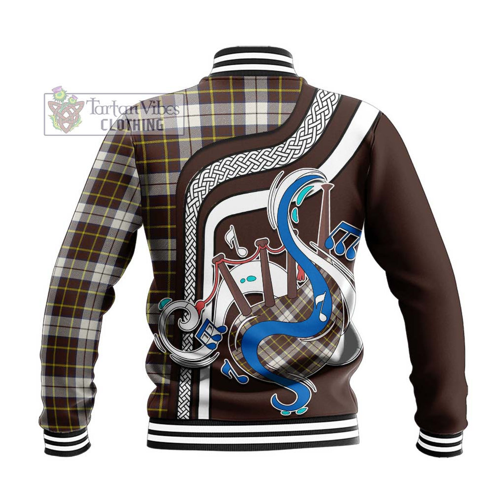 Tartan Vibes Clothing Burns Battalion Weathered Tartan Baseball Jacket with Epic Bagpipe Style