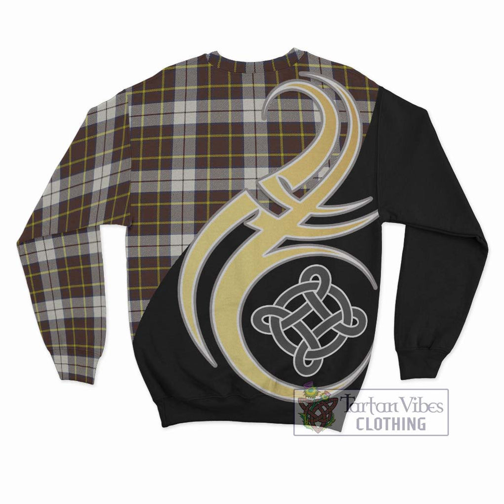 Burns Battalion Weathered Tartan Sweatshirt with Family Crest and Celtic Symbol Style - Tartan Vibes Clothing