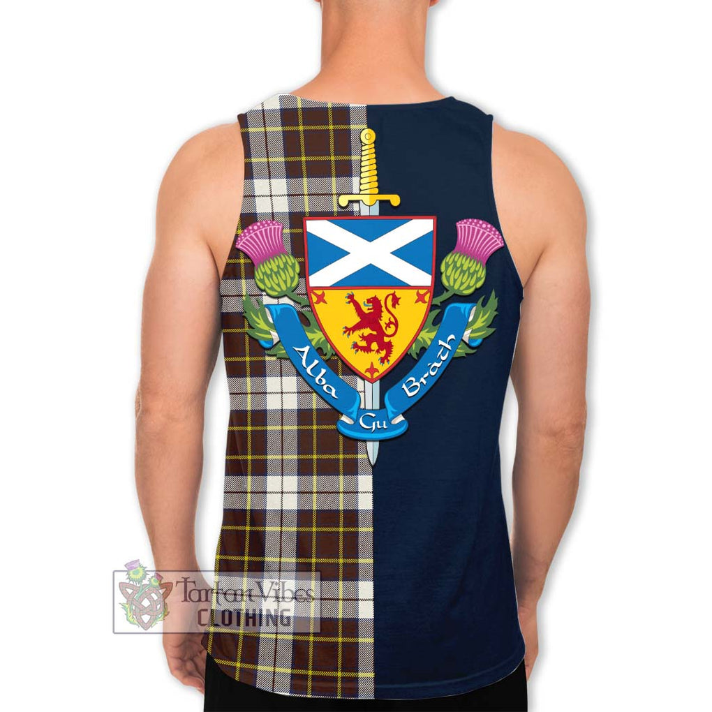 Tartan Vibes Clothing Burns Battalion Weathered Tartan Men's Tank Top with Scottish Lion Royal Arm Half Style