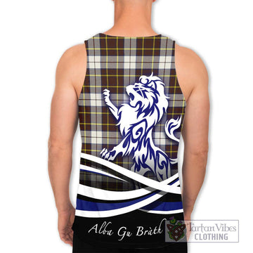 Burns Battalion Weathered Tartan Men's Tank Top with Alba Gu Brath Regal Lion Emblem