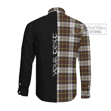 Burns Battalion Weathered Tartan Long Sleeve Button Shirt with Family Crest and Half Of Me Style